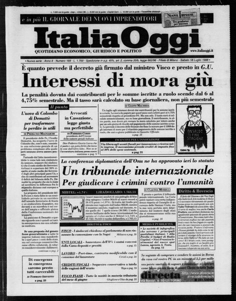 Italia oggi : quotidiano di economia finanza e politica